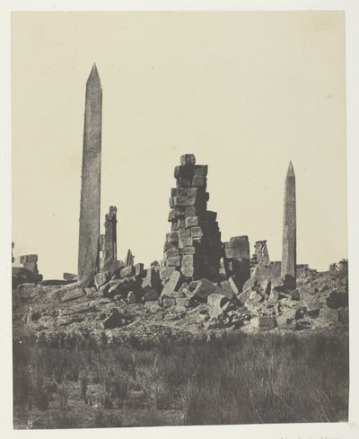 Karnak-palasset, Obeliskene; Theben av Maxime Du Camp