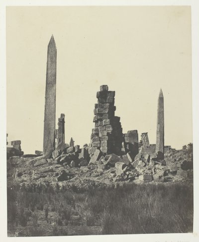 Karnak-palasset, Obeliskene, Theben, 184951, trykt 1852. av Maxime Du Camp