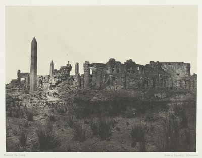 Karnak Palace, generell utsikt over ruinene, tatt fra nord; Theben av Maxime Du Camp