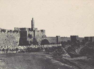 Palestina. Jerusalem. Den vestlige delen av murene, 1850. av Maxime Du Camp