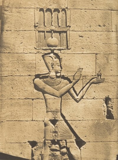 Ptolemaios-Cæsarion - Bas-relieff du Temple de Kalabcheh Talmis, 8. april 1850. av Maxime Du Camp