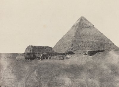 Kefrenpyramiden, Midt-Egypt, plate 10 fra albumet «Egypt, Nubia, Palestina og Syria» (1852) av Maxime Du Camp
