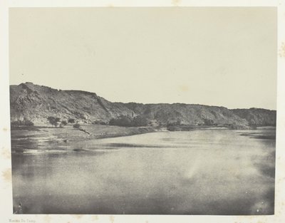 Den østlige bredden av Nilen (landsbyen Bab), utsikt mot sør-Philoe; Nubia av Maxime Du Camp