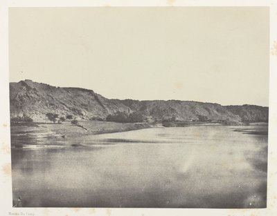 Den østlige bredden av Nilen (landsbyen Bab), utsikt mot sør-Philoe; Nubia av Maxime Du Camp