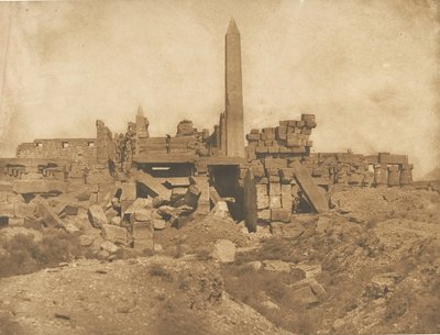 Ruinene av Palace of Karnak - Utsikt fra slutten av helligdommen, 1849-50. av Maxime Du Camp