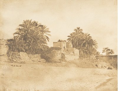 Ruinene av en romersk triumfbue, ved Philae, april 1850. av Maxime Du Camp