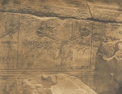 Utvendige skulpturer av granitthelligdommen til Karnac-palasset Thebes Philippe-A..., 1849-50. av Maxime Du Camp
