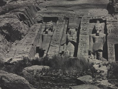 Den sørlige delen av Hathor-tempelet, Abu Simbel, 1850. av Maxime Du Camp