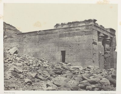 Dandour-tempelet (oldtidens Tantour), dedikert til Osiris-Isis-Horus-triaden; Nubia, plate 93 fra albumet «Egypt, Nubia, Palestina og Syria» (1852) av Maxime Du Camp