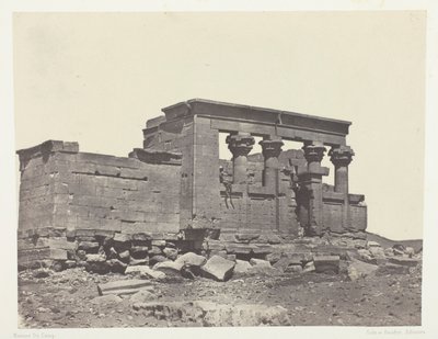 Debods tempel, Parembole fra Antoninernes reiserute; Nubia, plate 86 fra albumet «Egypt, Nubia, Palestina og Syria» (1852) av Maxime Du Camp