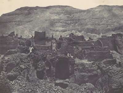 Theben. Medinet-Habou. Ruinene av byen Papa, 1850. av Maxime Du Camp