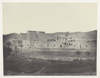 Utsikt tatt fra øya Beghé, mot vest, Philoe; Nubia, plate 68 fra albumet «Egypt, Nubia, Palestina og Syria» (1852) av Maxime Du Camp