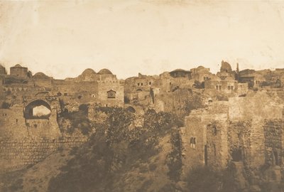 Utsikt over Probatic Pool og et nabolag i Jerusalem, august 1850. av Maxime Du Camp