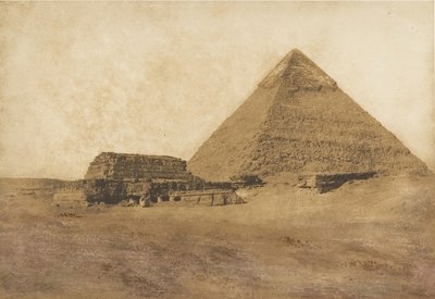 Utsikt over den andre pyramiden, tatt fra sørøst, desember 1849. av Maxime Du Camp