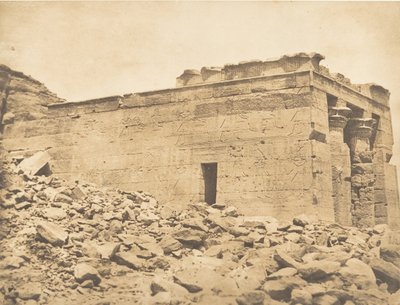 Utsikt over pronaos av Dandour-tempelet Kreftens krets, 7. april 1850. av Maxime Du Camp