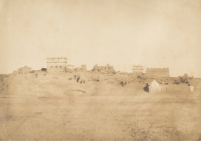 Utsikt over en del av landsbyen Luxor, Theben, 1849-50. av Maxime Du Camp