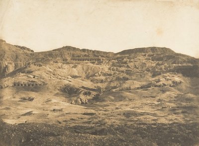 Generell utsikt over Necropolis of Thebes Gournah, 1849-50. av Maxime Du Camp