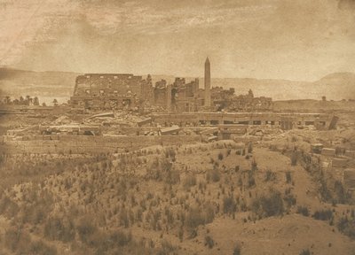 Generell utsikt over ruinene av Palace of Karnac tatt fra øst - Theben, 1849-50. av Maxime Du Camp