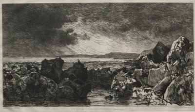 Black Rocks nær Trouville (lavvann) av Maxime Lalanne