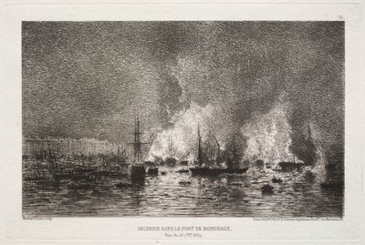 En brann i havnen i Bordeaux av Maxime Lalanne