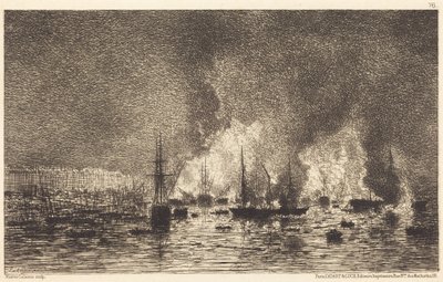 Brann i havnen i Bordeaux av Maxime Lalanne