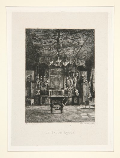 Le salon rouge (Det røde rommet), pl. 5 fra suiten Chez Victor Hugo (Victor Hugo av Maxime Lalanne
