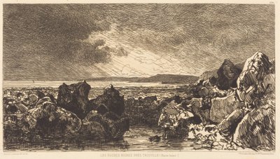 De svarte klippene nær Trouville (lavvann) av Maxime Lalanne
