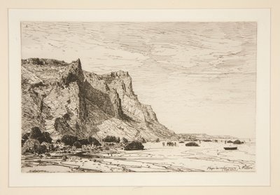 Stranden til de svarte kuene? Villers (Calvados) (Beach of Black Cows at Villiers [Cavaldos]) av Maxime Lalanne