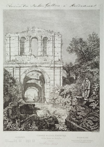 Ruinene av Gallien-palasset i Bordeaux, 1866-1868. av Maxime Lalanne