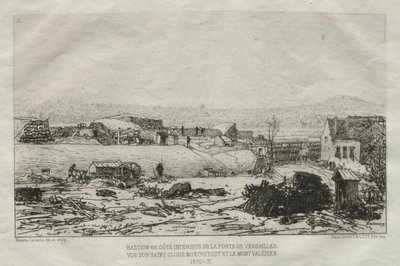 Kunstneriske minner fra beleiringen av Paris: Bastiene 66. Interiørsiden av Porte De Versaille.... av Maxime Lalanne