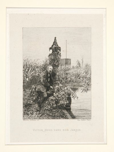 Victor Hugo dans son jardin (Victor Hugo in His Garden), pl. 12 fra suiten Chez Victor Hugo (Victor Hugo av Maxime Lalanne