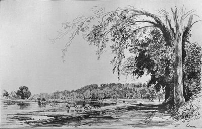Utsikt over Richmond fra Themsen, 1871 av Maxime Lalanne