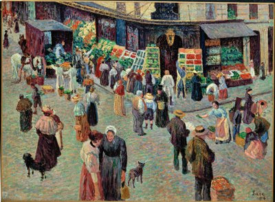 Rue des Abesses, Paris (akvarell) av Maximilien Luce