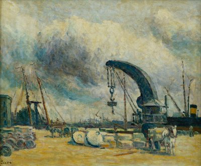 Havnen, kaien i Schiedamm, 1907 av Maximilien Luce