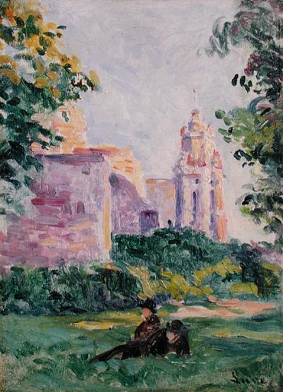 Resting in the Grass, ca. 1897 (olje om bord) av Maximilien Luce