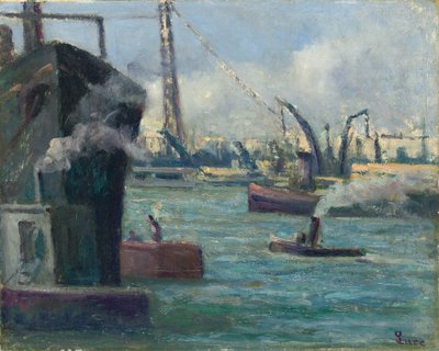 Rouen havn, av Maximilien Luce