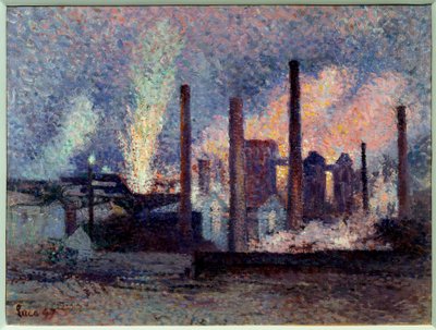 Utsikt over stålverket i Charleroi, Belgia Maleri av Maximilien Luce (1858-1941) 1897 Søn. 0,38x0,51 m Paris, musee d'Orsay av Maximilien Luce