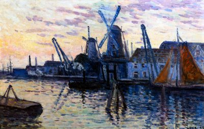 Vindmøller i Holland, 1908 av Maximilien Luce
