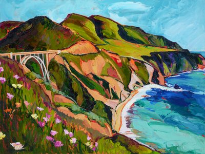 Utsikt over kysten fra Bixby Bridge av Maxine Shore