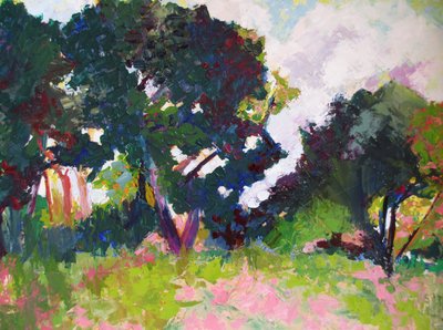 Et livlig sommerlandskap av Maxine Shore