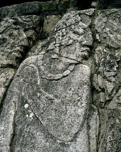 Stele i hus A, uteplass 2 i palasset av Mayan