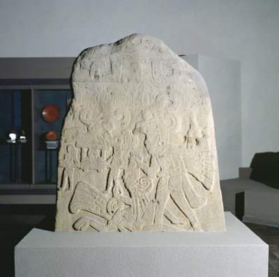 Stele 21 fra Izapa, Chiapas, Mexico, tidlig klassisk periode (300–600 e.Kr.) (stein) av Mayan Mayan