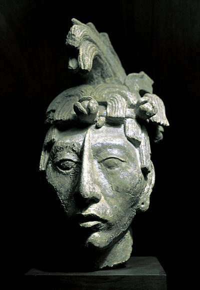 Krigerhode (skulptur, ca. 683) av Mayan Mayan
