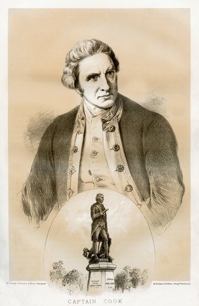 Kaptein James Cook, britisk sjøoffiser og oppdagelsesreisende fra 1700-tallet, 1879 av McFarlane and Erskine