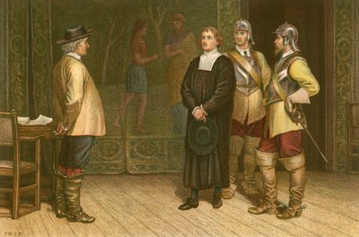 James Durham ført frem for Oliver Cromwell (farget gravering) av McLaren John Ralston