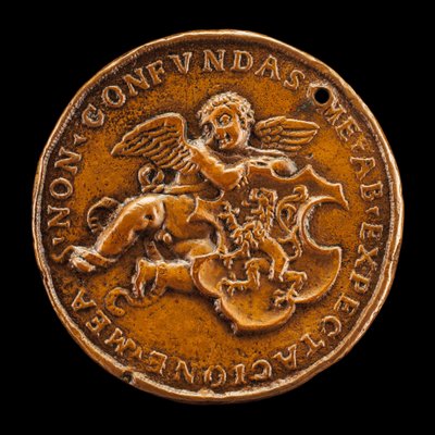 Putto Holding Arms of Vitry [revers], 1518. av Medallist of 1518