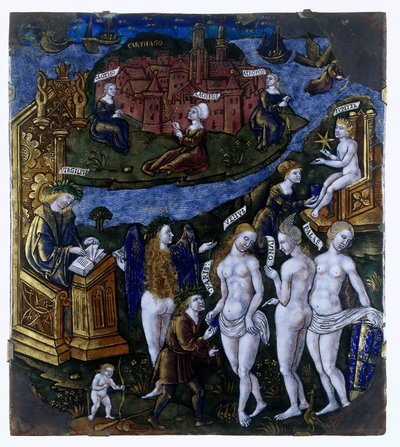Plakett med dommen i Paris av Meester van de Aeneis (attributed to)