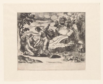 Venus sender Psyche til en brønn bevoktet av drager av Meester van de Dobbelsteen