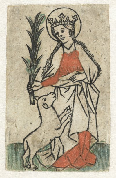 Sankt Agnes av Meester van de Olijfberg uit de Verzameling Dutuit