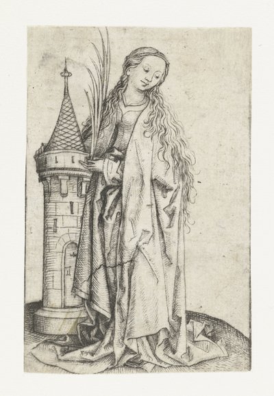Saint Barbara (stor versjon) av Meester van het Amsterdamse Kabinet